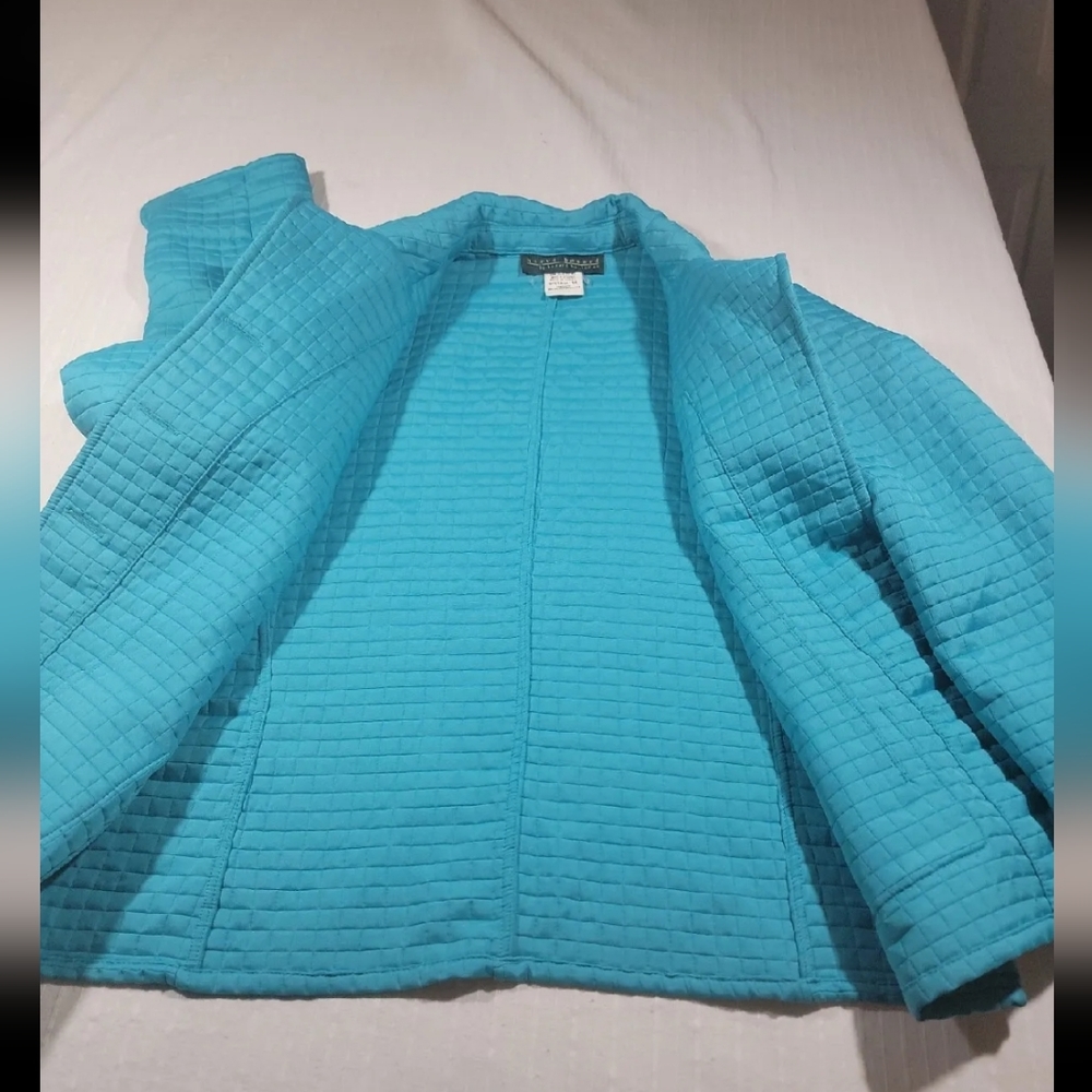 Harve Benard Collection Teal Quilted Jacket Size 14 - Picture 6 of 9